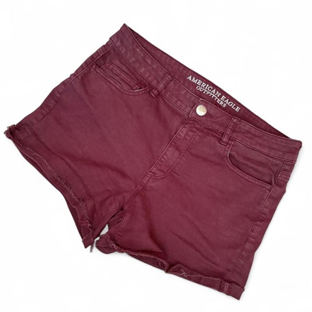 American Eagle Outfitters Burgundy High Rise Shorts Size 10